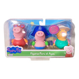 Set X3 Figuras Peppa Pig Flotan En Agua Baño 9 Cm Original