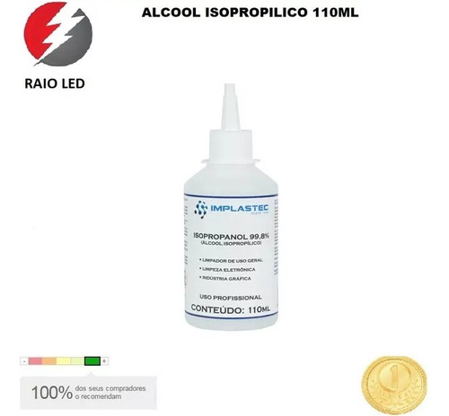 Álcool Isopropilico 99,8% 110ml Limpeza Placa E Eletrônico