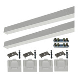 Perfil De Led 36mm Sobepor Branco Kit 2x 1m Sem Led