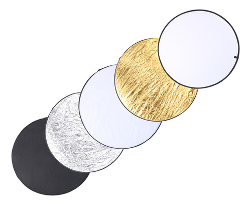 Reflector De Disco Redondo Plegable De Mano, 110 Cm, 5 En 1,