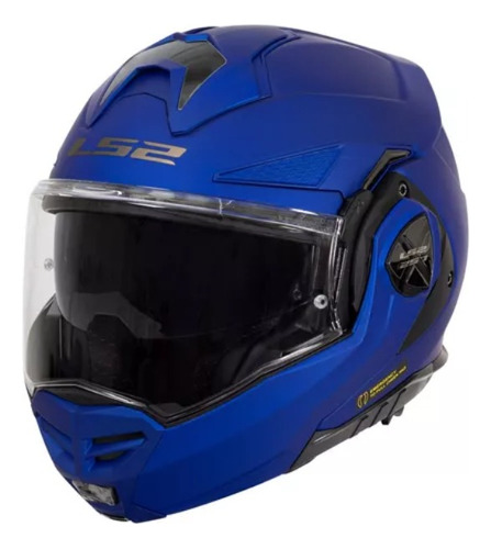 Casco Abatible Ls2 Ff901 Advant X Solid Azul Mate Moteros 