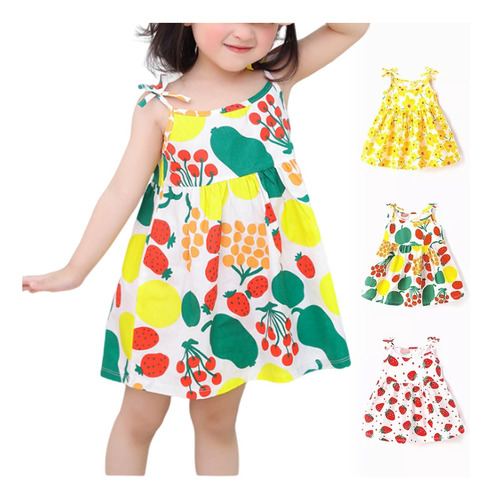 Niña Lindo Vestido Floral Con Escote Halter