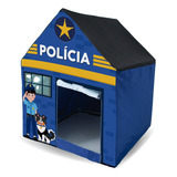 Barraca De Policia Infantil Menino Cabana Desmontável Azul