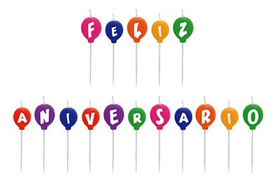 Vela Aniversário Tema Feliz Aniversário Balões - 16 Unid