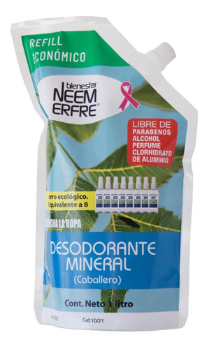 Desodorante Mineral Piedra Alumbre Natural 1 Litro Hombre