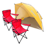 Combo Verano 2 X Sillon Director Plegable + Carpa Playera