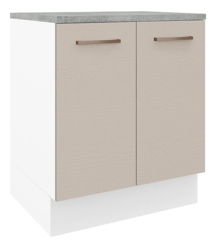 Balcão De Cozinha 70 Cm 2 Portas Agata Branco/crema Madesa