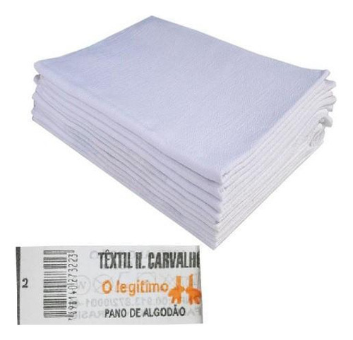 Pano De Prato O Legitimo Branco Atacado Kit Com 10 Peças