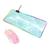 Combo Gamer Rosa Verde Mouse Onikuma + Mouse Pad Rgb 80x30 