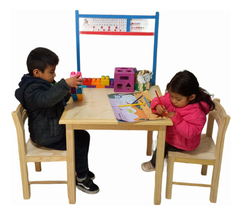 Comedor Infantil Para Niños De Madera Set De Mesa Y 2sillas 