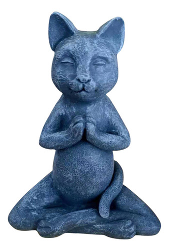 Estatua De Gato X Cat, Buda, Meditación, Escultura De Jardín