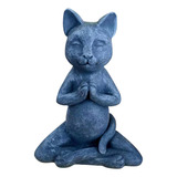 Estatua De Gato X Cat, Buda, Meditación, Escultura De Jardín