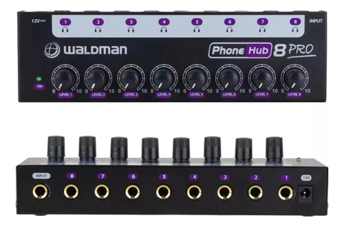 Mixer Pré Amplificador Fone De Ouvido Waldman Ph-8 Phonehub8