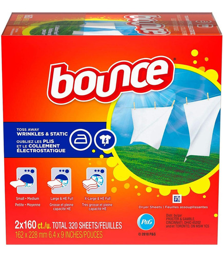 Bounce X 320 Hojas Suavizantes