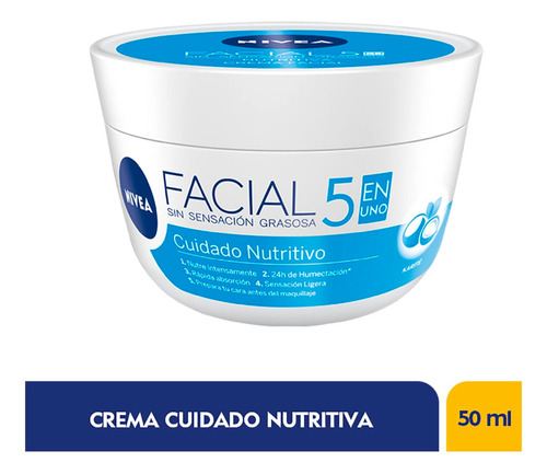 Crema Facial Nivea Cuidado Nutritivo 5 En 1 X 50ml