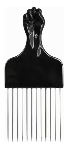 Pente Garfo Penteado Afro Dente Metal Aço Black Power 