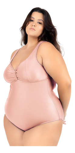 Maiô Preto Plus Size Chapa Barriga Tamanhos 50, 52, 54 E 56