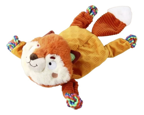 Peluche Para Perro Gigwi Plush Friendz Fox Rope Color Naranja