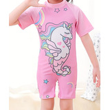 Traje De Baño Buzo Niña Protector Solar Unicornio Sirena