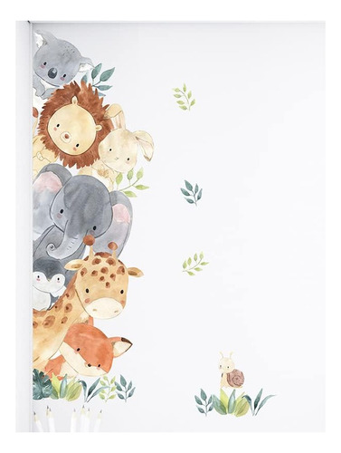 Vinilo Decoración Vertical Infantil Pieza Niños - Animales