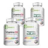 Kit Suplemento 2 Magnesio Quelato + 2 Vitamina D3 10.000ui 
