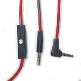 Cable Miniplug 3,5  Macho - Macho Con Microfono 1,2 Mts Rojo