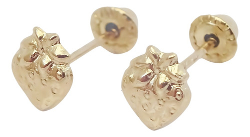 Amor Eterno - Broqueles Fresa Strawberry Bb Aretes Oro 10k 