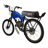 Bicicleta Motorizada 80cc Coroa 52 Fr/susp Bancoxr Carenada Cor Azul Safira Tamanho Do Quadro 19