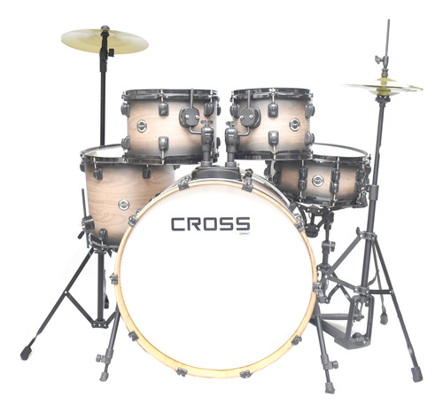 Bateria Rmv Cross Castanho Claro Bumbo 22 Completa