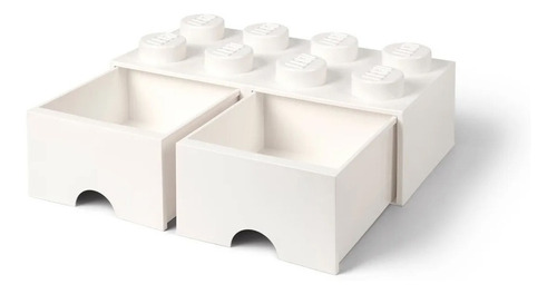 Lego Bloque Apilable Canasto 2 Cajones Brick Drawer 8 Color White
