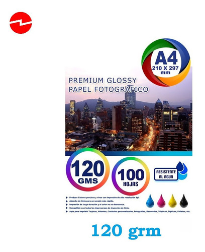 100 Hojas, Papel Fotográfico Glossy A4 Impresora 130g Brilla