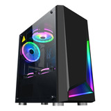 Gabinete Gamer Bluecase Bg-039 Fita Led Rgb Atx Vidro Temper