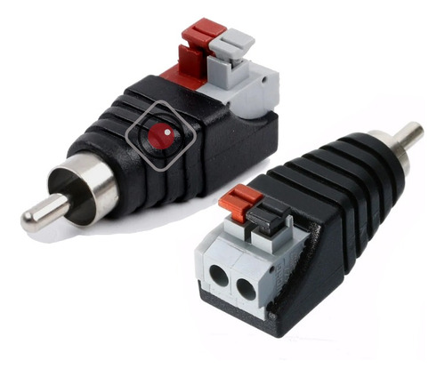 Par Plug Conector Ficha Rca Macho Con Bornera Audio Utp Cctv