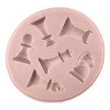 Forma Molde Silicone Biscuit Mini Jogo Xadrez 6 Cav