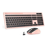 Set Teclado/mouse Vivefox Inalámbrico 2.4ghz -rosa