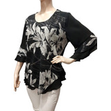 Blusa Elegante Gasa Fiesta Talles Grandes Especiales