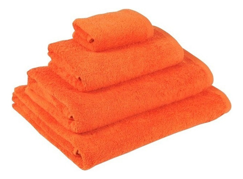 Juego De Toallas Naranja 450 Grs/m2 (baño Y Mano)