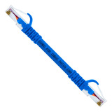 Kit 100 Patch Cord Cat5e 100% Cobre 15 Centímetros Azul