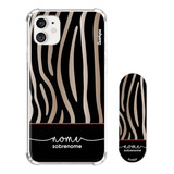 Kit Capa Personalizada + Suporte Celular Nome Zebra 1