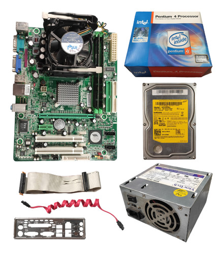 Kit Pc Pentium 4 + Placa Mãe + 2gb Ram + Hd + Fonte + Cooler