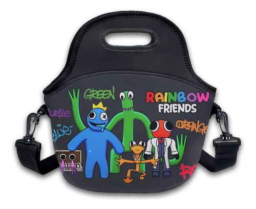 Lancheira Infantil Rainbow Friends Escolar Bolsa Com Alça 