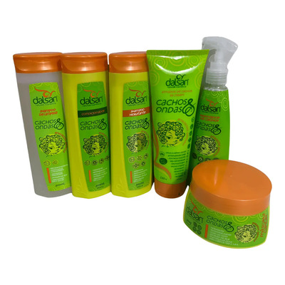 Kit Dalsan Tratamento Cabelo Cachos E Ondas Shampoo Condicio