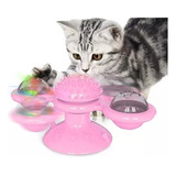 Juguete Interactivo Para Gato Rascador Catnip Sopapa Con Luz Color Rosa
