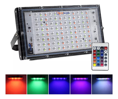 Reflector Led Rgb 100w Control Remoto Color Ip65 220v 