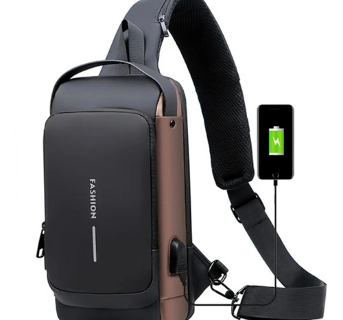 Mochila Pechera Cruzada Impermeable Antirrobo + Usb Premium