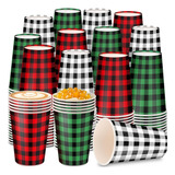 300 Piezas 12 Oz Navidad Vasos Desechables Verde Rojo B...