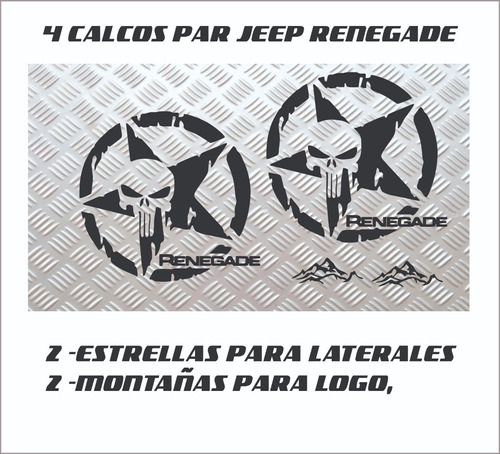 Calco Estrellas + Montañas Jeep Renegade Vinilo Stikers