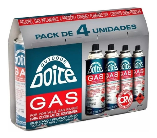 Pack De Gas Para Cocinillas 4 Unidades + Durabilidad