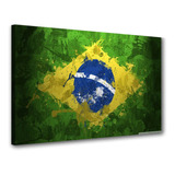 Quadro Decorativo Bandeira Do Brasil Abstrato