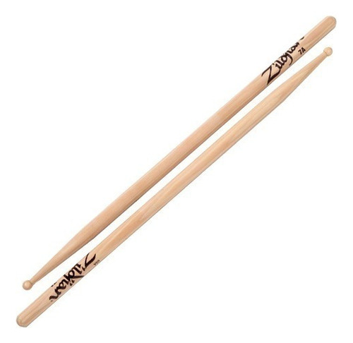 Palitos De Madeira Zildjian Hickory 7th Point 7awn, Cor Natural